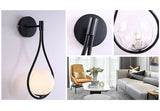 Nordic bedroom LED wall lamp black in hallway staircase decor setting