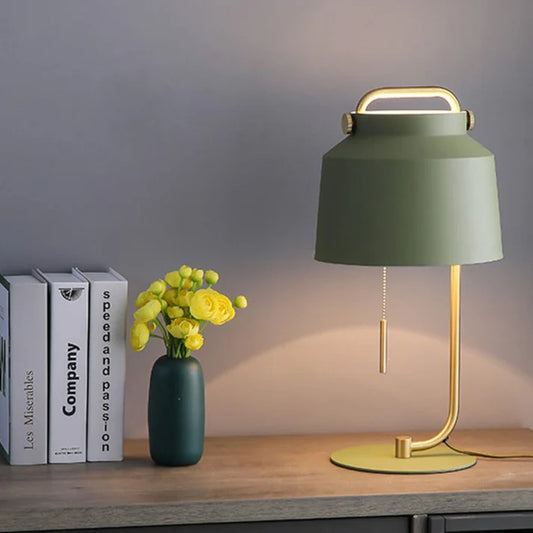 Nordic table lamp styled in living room setting