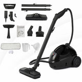 Man using portable steam floor cleaner on hard floor