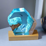 Resin lamp whale side profile view