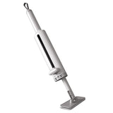 Gray rotatable self squeezing mop standing upright