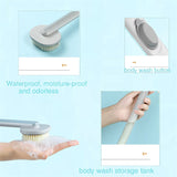 Shower brush set displayed in bathroom