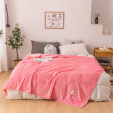 Queen size fleece blanket laid flat showing full 79x91 inch dimensions on a neutral surface