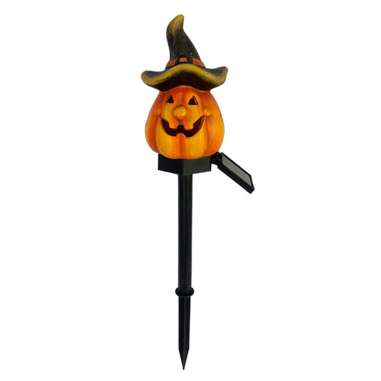 Solar Halloween pumpkin lamp group outdoor courtyard night glowing display