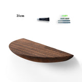 21cm Nordic wood shelf mounted on a bedroom wall with a candle and decor item