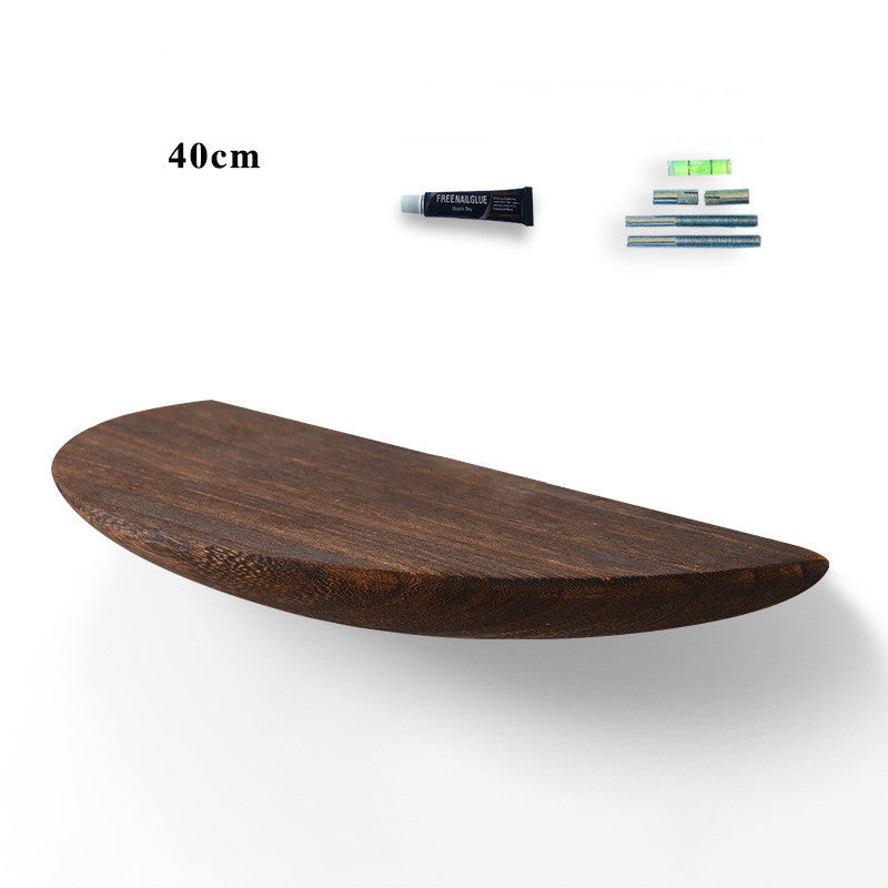 All three sizes of the solid wood wall shelf displayed side by side on a neutral background