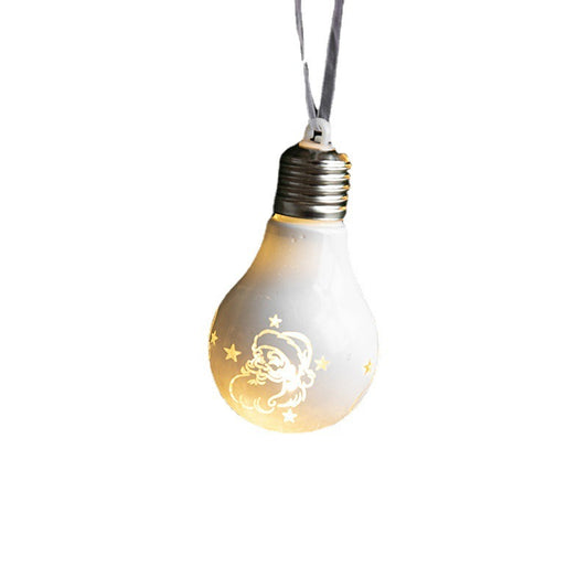 Close up of Splendas clear electroplated Christmas bulb pendant ornament detail