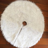 Splendas faux fur Christmas tree skirt in beige cream color display