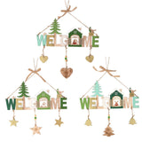 Splendas Christmas welcome sign wooden door hanging ornament style 3 variant display
