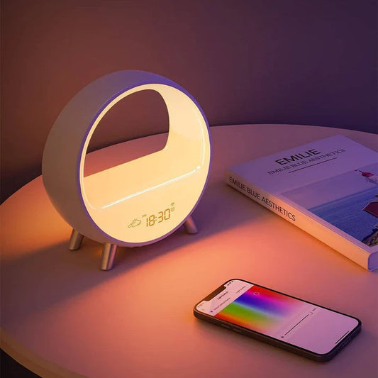 Splendas 6 in 1 smart alarm clock RGB atmospheric lamp warm light bedroom lifestyle display