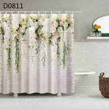 Extra long 71x79 inch thick waterproof shower curtain covering a tall shower enclosure