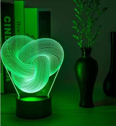Close-up of the twist abstract engraving pattern on the acrylic LED night light panel