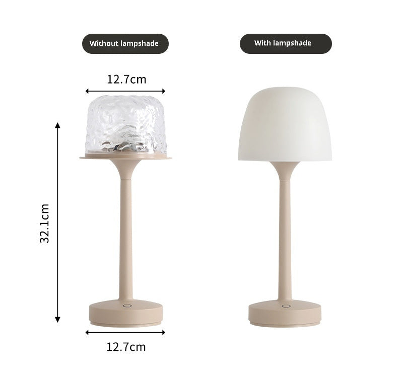 Water ripple table lamp size comparison both versions