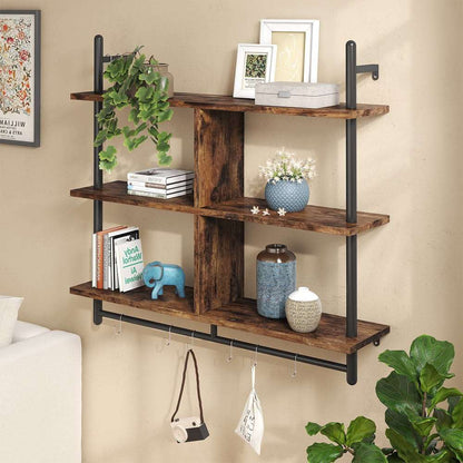 41" Floating Shelf with 4 Cube Display Shelf Wall