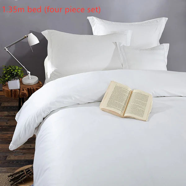 100 percent cotton satin bedding set white queen size