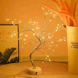 Led Copper Wire Bedroom Tree Lamp