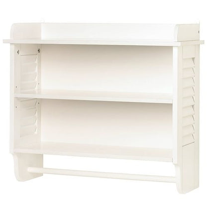 White Slatted Bathroom Wall Shelf