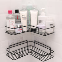 Bathroom Shelf Corner Frame Shower Wrought Iron Kitchen Accessories Storage Rack Holder Bathroom Shelves Bathroom Equipment