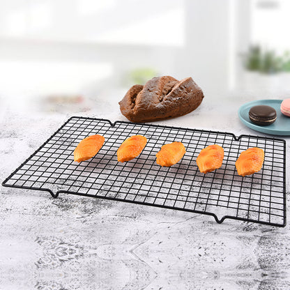 Nonstick Carbon Cake Cooling Rack Fits Baking Pan Oven Roasting Cooking Grilling BBQ Dry Cooler Hold 16 by 10-Inch