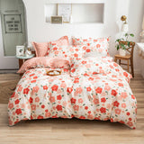 Splendas Floral Cotton Bed Linen Set Soft Breathable 4-Piece Duvet Cover | Twin Queen King