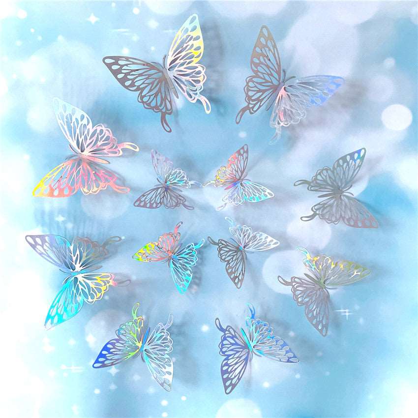 3D Hollow Butterflies Mirror Wall Stickers for Kids Rooms Bedroom Living Room Fridge Decorative Wallpaper Home Wall Decor