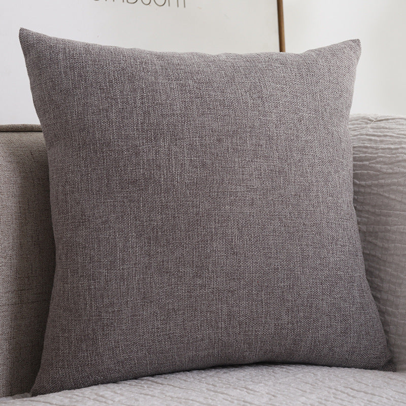 Plain Cotton Linen Sofa Cushion Thickened Square Pillow