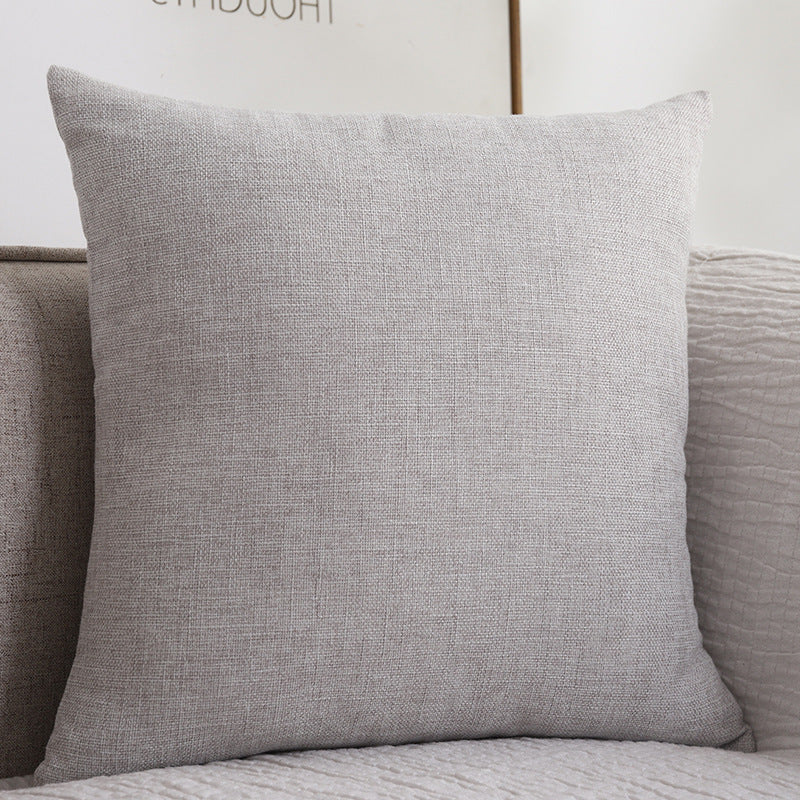 Plain Cotton Linen Sofa Cushion Thickened Square Pillow