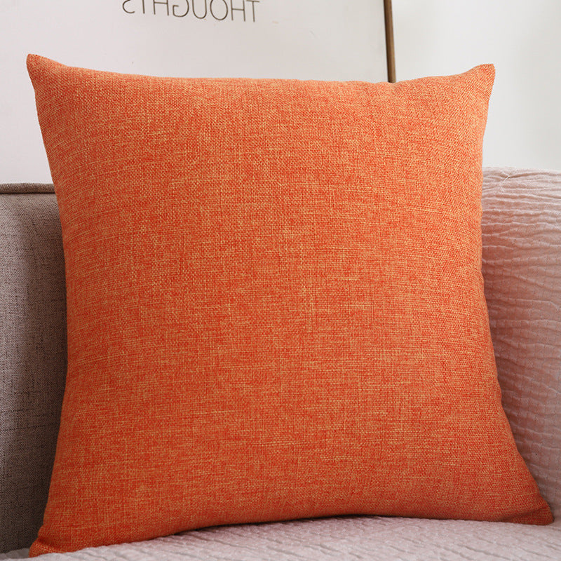 Plain Cotton Linen Sofa Cushion Thickened Square Pillow