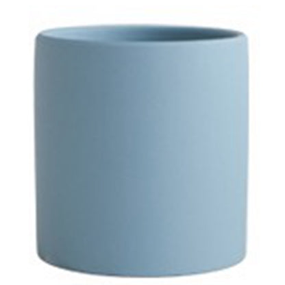 Nordic Colorful Ceramic Cylindrical Shape Flower Pot With Hole Tray