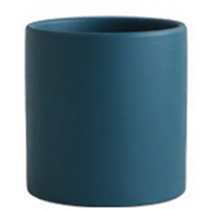 Nordic Colorful Ceramic Cylindrical Shape Flower Pot With Hole Tray