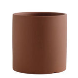 Nordic Colorful Ceramic Cylindrical Shape Flower Pot With Hole Tray