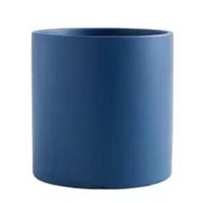 Nordic Colorful Ceramic Cylindrical Shape Flower Pot With Hole Tray