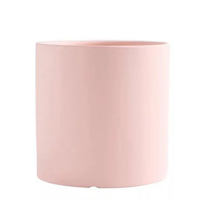 Nordic Colorful Ceramic Cylindrical Shape Flower Pot With Hole Tray