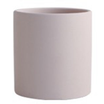 Nordic Colorful Ceramic Cylindrical Shape Flower Pot With Hole Tray