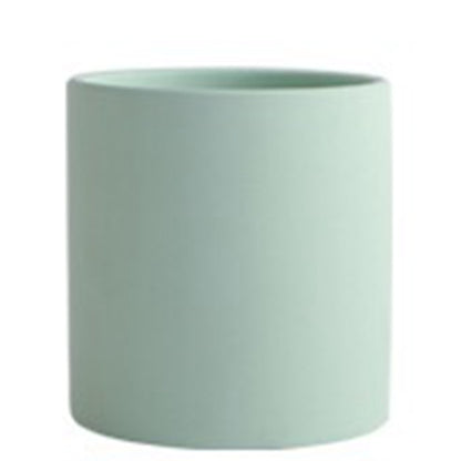 Nordic Colorful Ceramic Cylindrical Shape Flower Pot With Hole Tray