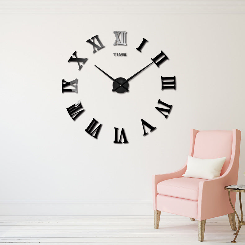 European mirror wall clock creative clock