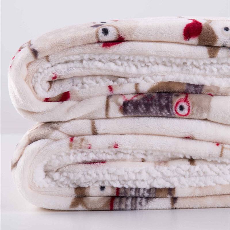 Fleece Push Throw Blanket, Soft Warm Cozy Blanket Bedspread Cover for Bed Sofa