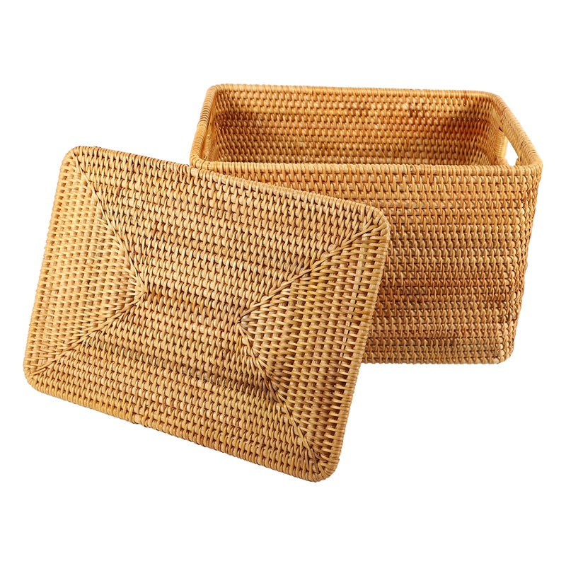 Vietnamese Rattan Storage Baskets Handmade Woven Organizer for Home Décor