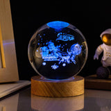 Milky Way Solar System Rain Cloud Astronaut Glowing Crystal Ball Night Light