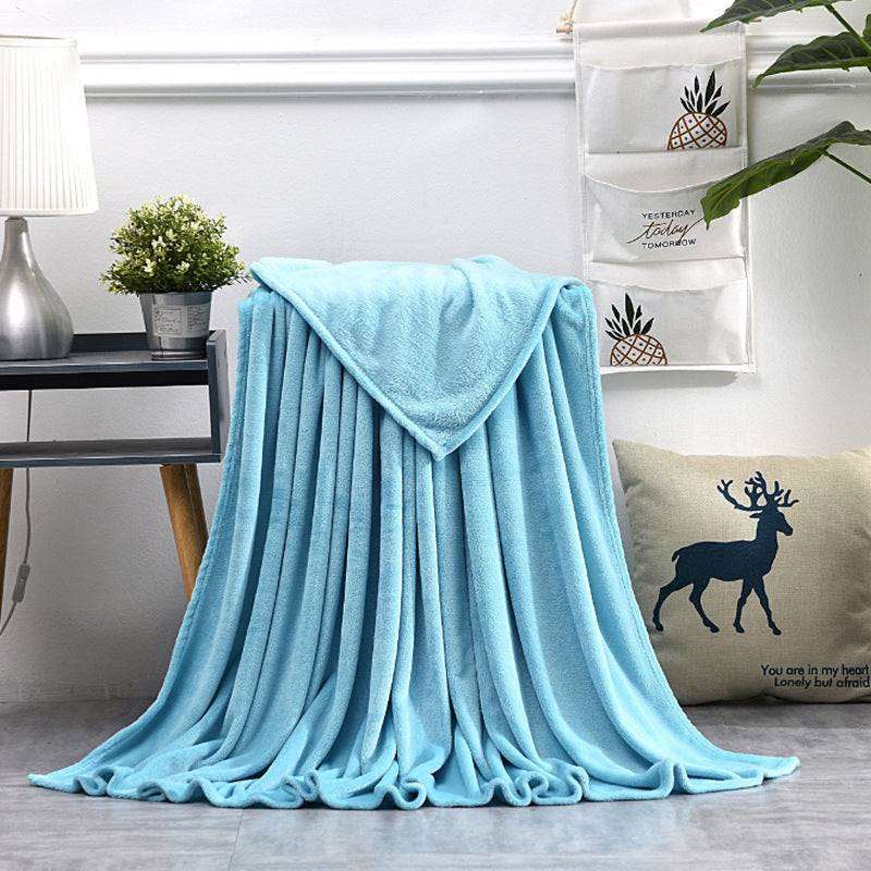 Flannel Blanket Soft Warm Coral Fleece Blanket Winter Sheet Bedspread Sofa Plaid Throw Light Thin