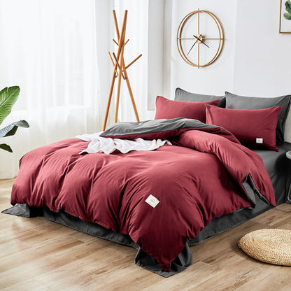 Duvet Cover Set Soft Cotton 4-Piece Bedding Set