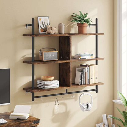 41" Floating Shelf with 4 Cube Display Shelf Wall