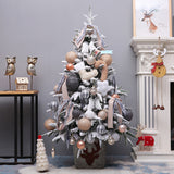 Snow Flocked Christmas Tree Pre-Decorated Hinged Tree with Star Ornaments Eco-Friendly