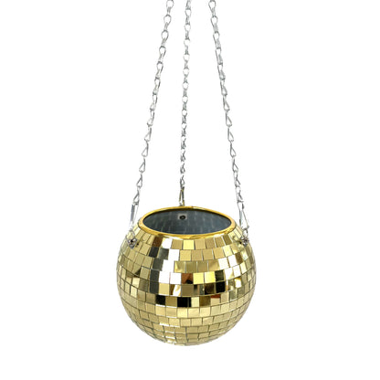 Hanging Mirror Ball Flowerpot Garden Hanging Basket