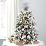 2ft mini Christmas tree with lights in silver