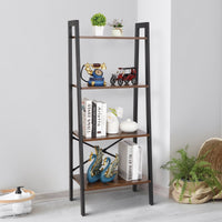 Modern Wooden Bookshelf, 4-Tier Ladder