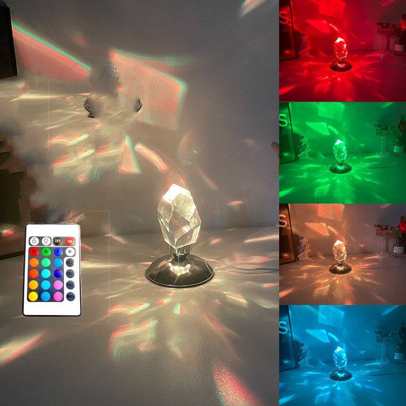 Led Crystal Night Light With Remote Control Bedroom Decor Mood Light Novelty Gift Usb Bedside Romantic Projector Rgb Night Lamp