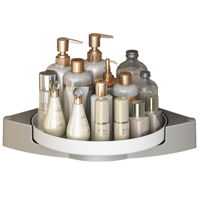 360 rotating bathroom shelf used in kitchen setting