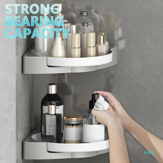 White 360 rotating bathroom shelf wall mount organizer