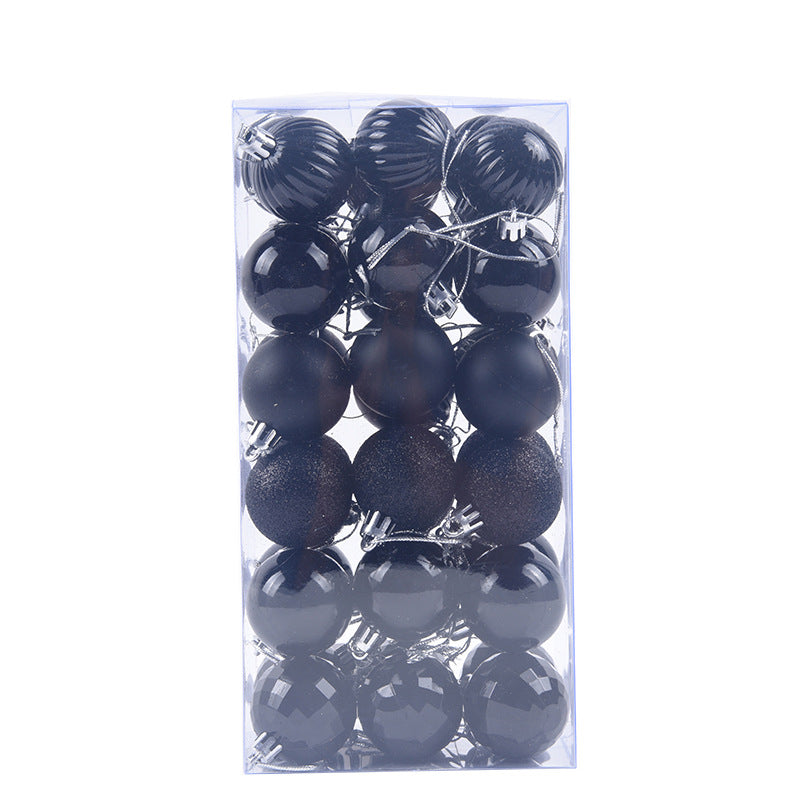 36 pcs colored Christmas balls set in black